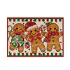 Mantel Individual Cuadrado Estampado Patrón de Alce Navideño Muñeco de Nieve Bosque Pueblo de Pan de Jengibre Decoración de Mesa Navideña