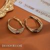 Aretes de Aro de Zirconia Brillante de Alta Gama para Mujer, Pendientes de Moda Elegantes de Lujo Ligero, Combinables, Adelgazantes, Exquisitos, Estilo Occidental