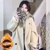 Gary Grueso Ropa Exterior de Lana Otoño e Invierno para Mujer Acolchada Holgada Pequeña de Longitud Media Estilo Coreano Nuevo Estilo