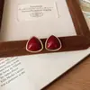 Pendientes de Botón Ovalados de Resina Transfronterizos Europeos y Americanos Pendientes Maillard de Otoño e Invierno Pendientes Simples de Moda Versátiles para Mujer Sensación de Alta Gama