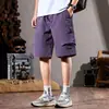 Pantalones cortos de trabajo funcionales multibolsillo para hombre, de verano, modernos, color sólido, casuales, holgados, de pierna recta, para exteriores, de secado rápido, de longitud media