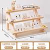 Estante de Almacenamiento Estilo Tronco Estante de Almacenamiento de Mano para Cosméticos de Escritorio Estante de Exhibición de Escalera Multicapa de Madera Maciza Estante de Exhibición de Adornos