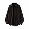 Camisa de Pana de Manga Larga para Hombre 26 Primavera/Otoño, Camisa Trendy Simple Estilo Coreano Vintage, Elegante Chaqueta Camisa Casual