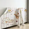 Papel pintado autoadhesivo lindo de dibujos animados, pegatinas de pared impermeables, papel pintado para el hogar, pegatinas decorativas para pared de fondo de habitación infantil, dormitorio
