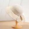 Sombrero de Sol de Paja para Mujer, Protección Solar Primavera y Verano Sombrero de Ala Ancha con Lazo, Estilo Casual de Viaje al Aire Libre Vacaciones Sombrero de Pescador