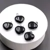 Venta Caliente Transfronteriza Colgante de Amatista Ágata Collar de Corazón de Melocotón Piedra Natural Colgante con Forma de Corazón de 20 mm Accesorios para Llavero