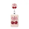 Porta-credencial retráctil del fabricante en stock con clip de cereza para insignia, porta-tarjeta de identificación vertical con impresión UV, funda protectora para tarjeta de campus
