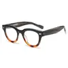 Gafas de Sol Nicho Estilo Coreano Estilo Ins con Montura Gruesa, Versátiles para Salir, Gafas Redondas Anti Luz Azul Sin Graduación Wm2601