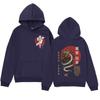 Sudadera con capucha estampada con diseño de marca de moda y elemento japonés es simple y versátil
