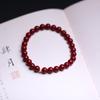 Pulseira de Cinábrio com Acessórios de Pequenas Contas Douradas em Prata S925 Moda Simples A Primeira Joia da Menina Elegante