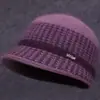 Sombrero de invierno para mujeres de mediana edad y ancianas, sombrero tejido de lana con ala ancha, cálido de piel de conejo, con forro de terciopelo y grueso para señoras mayores.
