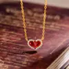 Colar Colar com Pingente Coração de Prata Pura S925 da Art Source Colar de Presente de Alto Padrão Corrente para Clavícula para Mulheres