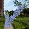 Arranjo de flor de andorinha artificial com dois ramos para decoração de casamento, cenário de jardim suspenso, decoração suave para casa, arranjo de chão e arranjo floral para teto alto