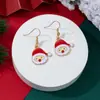 Brincos de Natal Europeus e Americanos Transfronteiriços para Mulheres, Brincos Criativos Personalizados de Boneco de Neve Papai Noel Gota de Óleo DIY