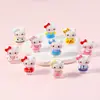 Accesorios de Resina de Gatito Lindo de Dibujos Animados Joyería Gato Estéreo para Vestir Pinza para el Cabello de Pegamento de Crema Funda para Teléfono Móvil Hebilla de Zapato Llavero