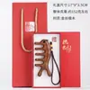 Peine de Masaje Perforado de Sándalo Dorado Delfín Transfronterizo, Caja de Regalo Set de Peine de Sándalo Dragón y Fénix para Meridianos, Peine de Masaje de Regalo, Caballito de Mar