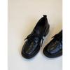 Mocasines Británicos Retro de Punta Redonda con Cordones, Versátiles para el Trabajo Diario, Zapatos de Cuero con Tacón Grueso para Mujer, Nuevo Modelo Primavera 2026
