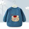 Delantal infantil para comer, impermeable y resistente a la suciedad, elegante babero de bebé, ropa protectora para bebés, ropa reversible de otoño e invierno para niños y niñas