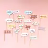 Nueva fábrica de decoración de pasteles coreanos de papel suministro directo oso flor cereza enchufe de pastel tarjeta de pastel de cumpleaños