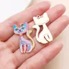 Colgante de gato largo estampado, gatito de cuerpo largo con manchas de dibujos animados, accesorio de llavero para pendientes DIY al por mayor