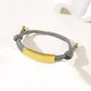 Al por mayor al contado transfronterizo Pulsera de doble cordón de ajuste Pulsera de cuerda trenzada ajustable de acero inoxidable multicolor con impresión y grabado de color UV