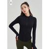 Nueva chaqueta deportiva de otoño e invierno, corte ajustado, adelgazante, cárdigan con cremallera, tejido de punto, cuello alto, ropa para aeróbicos, running, fitness, yoga para mujer