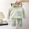 Conjunto de Ropa para Casa para Niños Otoño Nuevo Pijama para Niños Conjunto Térmico de Terciopelo Alemán Ropa Interior Pantalones de Otoño para Niñas Ropa para Niños