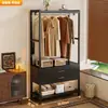 Perchero combinado de armario abierto, uso doméstico de metal con cajones, perchero colgante para vestidor, perchero de pie para vestidor