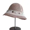 Chapéu de Pescador Estilo Étnico Decorado com Lantejoulas para Mulheres, Chapéu Casual Versátil de Verão com Proteção Solar para Férias e Viagem, Chapéu de Malha com Proteção Solar
