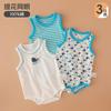 Body de Verano para Bebé sin Mangas Jumpsuit para Recién Nacido Chaleco Traje de Gateo Triangular de Algodón Fino