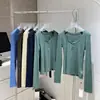 Momo Nuo Nuo mesmo estilo Multicor Gola Baixa Manga Longa Camisa Base Amarelo Madeira Seca Gola Baixa Verde Retrô Gola Baixa Azul Escuro Gola Baixa