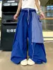 Pantalones Casuales para Mujer con Solapas Laterales y Diseño Único, Nuevo Estilo de Verano, Versátiles de Calle Retro de Pierna Ancha Largos hasta el Suelo Modernos