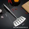 Espátula de Aço Inoxidável para Fritar Peixe, Frigideira de Panqueca Bife, Espátula Larga com Cabo Longo Doméstica Anti-Escaldante para Virar Peixe, Espátula de Fritar para Utensílios de Cozinha