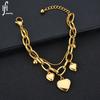 Moda europea y americana pulsera de acero inoxidable amor multicapa pulsera para mujer grabado joyería de acero de titanio fabricantes venta al por mayor