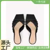 Nuevas Sandalias de Tacón Alto Estilo Europeo y Americano para Mujer de Verano, Material de Fibra Super, Versátiles y Adelgazantes, Estilo Caliente Transfronterizo Venta al por Mayor 57