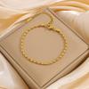 Pulsera Hecha de Acero de Titanio Que No se Desvanece, Pulsera Ojo de Trébol de Cuatro Hojas Hueco, Pulsera de Moda Europea y Americana de Alto Grado de Oro de 18 Quilates para Niñas