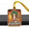 Cinnabar Areia Mineral Pintado à Mão Ouro Thangka Oito Santos Padroeiros Passado e Presente Fada Raposa Aço Titânio Pingente Thangka Atacado