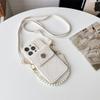 Adecuado para iPhone 17 Pro Max Funda de Metal con Flor para Teléfono 15 Apple 16 Correa Cruzada 12 Patrón de Diamante Tarjetero 11
