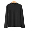 Nuevo estilo de camiseta interior de invierno para hombre con forro de forro polar, cuello alto medio, corte ajustado y adelgazante.
