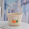 Cesta colgante pequeña de cuerda de algodón con dibujos animados en color, ideal para bodas, dulces, cumpleaños de bebé, picnic