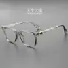 Gafas de Prescripción con Montura Negra y Diseño Tallado, Montura Grande, Efecto Adelgazante, Bloqueo de Luz Azul, Lentes Sin Graduación, Montura de Gafas Artística de Gama Alta para Viajero