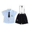 Traje de Peto de Verano para Bebé Niño 2025 Nuevo Bebé Niño Camisa Fina de Manga Corta Conjunto de Dos Piezas Dropshipping