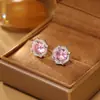 Brincos Millennium Rose Cut Zircônia Rosa Moda Popular Geométricos Octogonais Brincos de Moda Leve Luxo