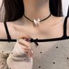 Gargantilla japonesa con diseño de mariposa fresca y dulce para el cuello, cadena para clavícula
