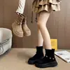 Botas de moda estilo británico con plataforma para aumentar la altura para mujer, nuevas de verano 2026, versátiles, ajustadas, populares, de talla grande, botines