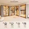 Armario de metal, estructura de acero, completamente cerrado, diseño simple, adecuado para apartamentos de alquiler, modular, engrosado, de pie, estilo abierto, para uso doméstico