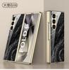 Funda de mármol para Samsung Fold6, carcasa de cristal, estilo simple, para hombre y mujer, con diseño transfronterizo de PC galvanizado rígido.