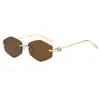 Nuevas Gafas de Sol Metálicas Sin Marco, Retro Europeo y Americano, Gafas con Protección Solar Más Vendidas en Amazon, Gafas de Sol para Fotografía Callejera para Hombres y Mujeres
