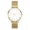 Reloj con Correa de PU Wish Modelo Nuevo para Mujer Correa de Acero Inoxidable PV Moda Oro Rosa Venta al por Mayor Logo Personalizado Esfera Grande Reloj de Pulsera