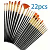 Pincel de nailon para acuarela gouache transfronterizo, pincel para óleo, traje, varilla roja, varilla azul, varilla negra, pintura acrílica, pluma de fila